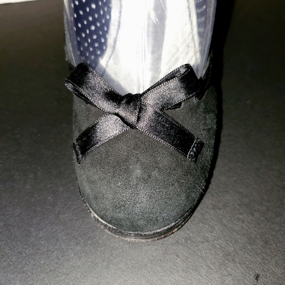 🖤EUC VNTG Adorable Black Suede Pumps w/ Ribbon Trim Size 8🖤 - Picture 12 of 16